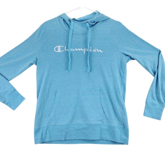Champion Tops - Champion Light Blue Pullover Hoodie Sweatshirt Women's Medium Athletic‎ Apparel